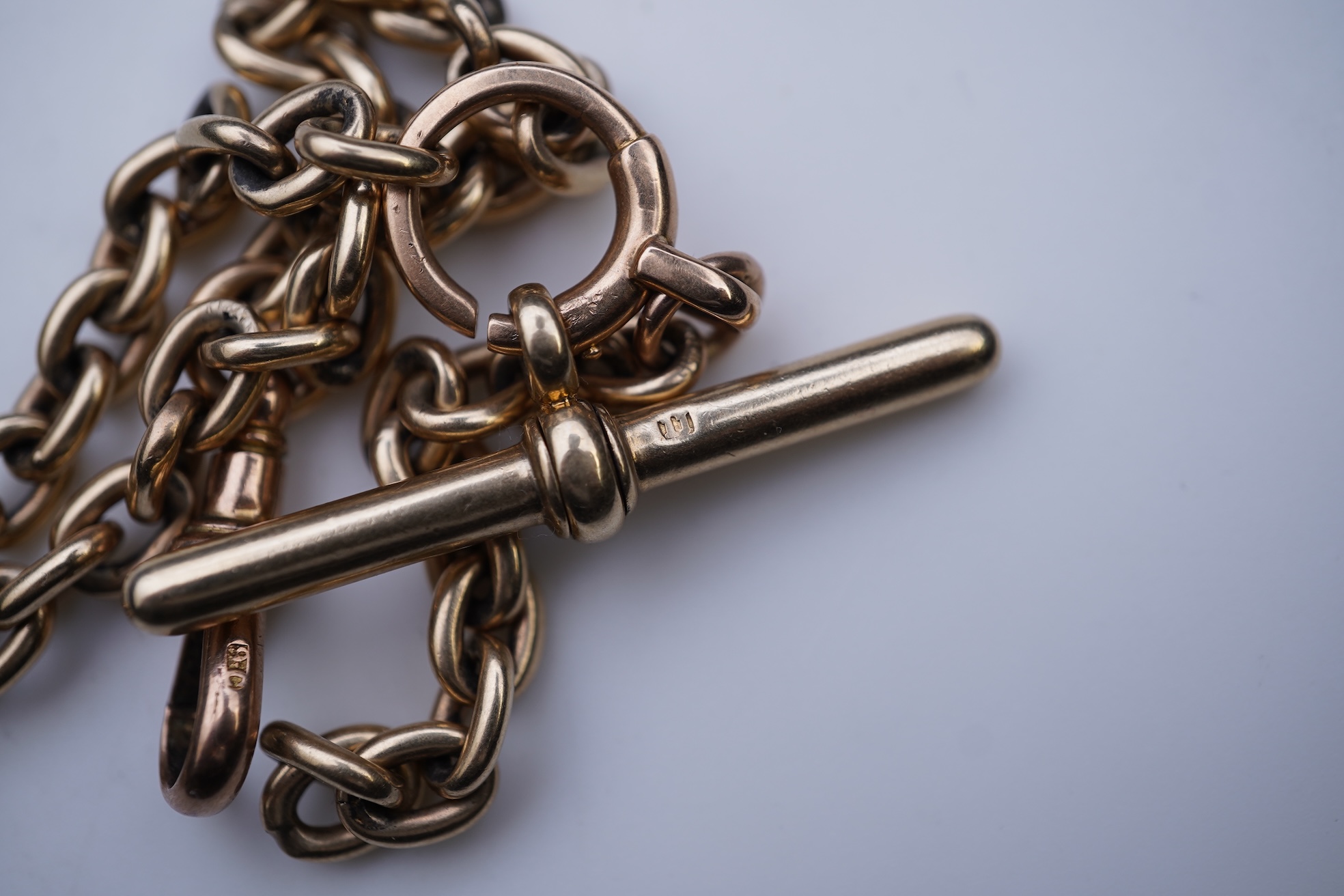 A gold watch chain, circa 1900
